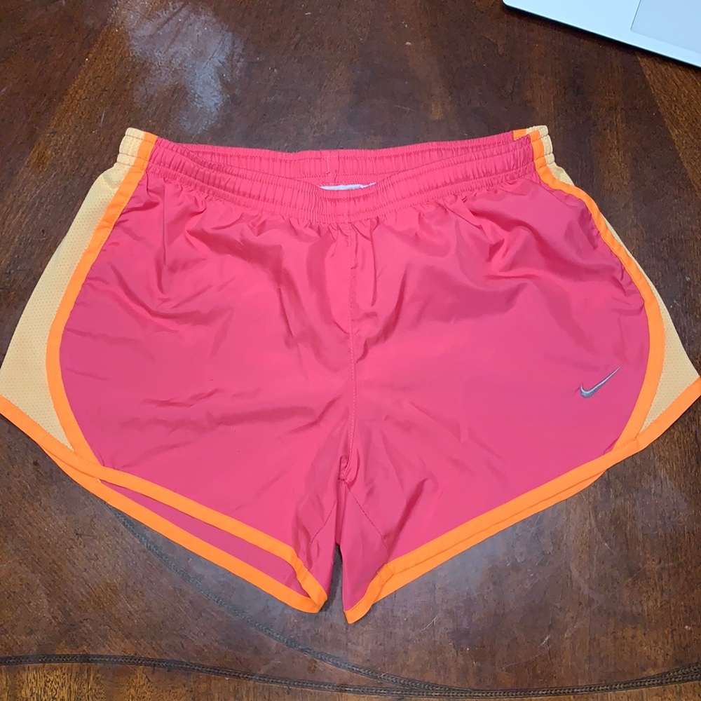 Nike dry-fit shorts.Girls Medium.Pink bright oran